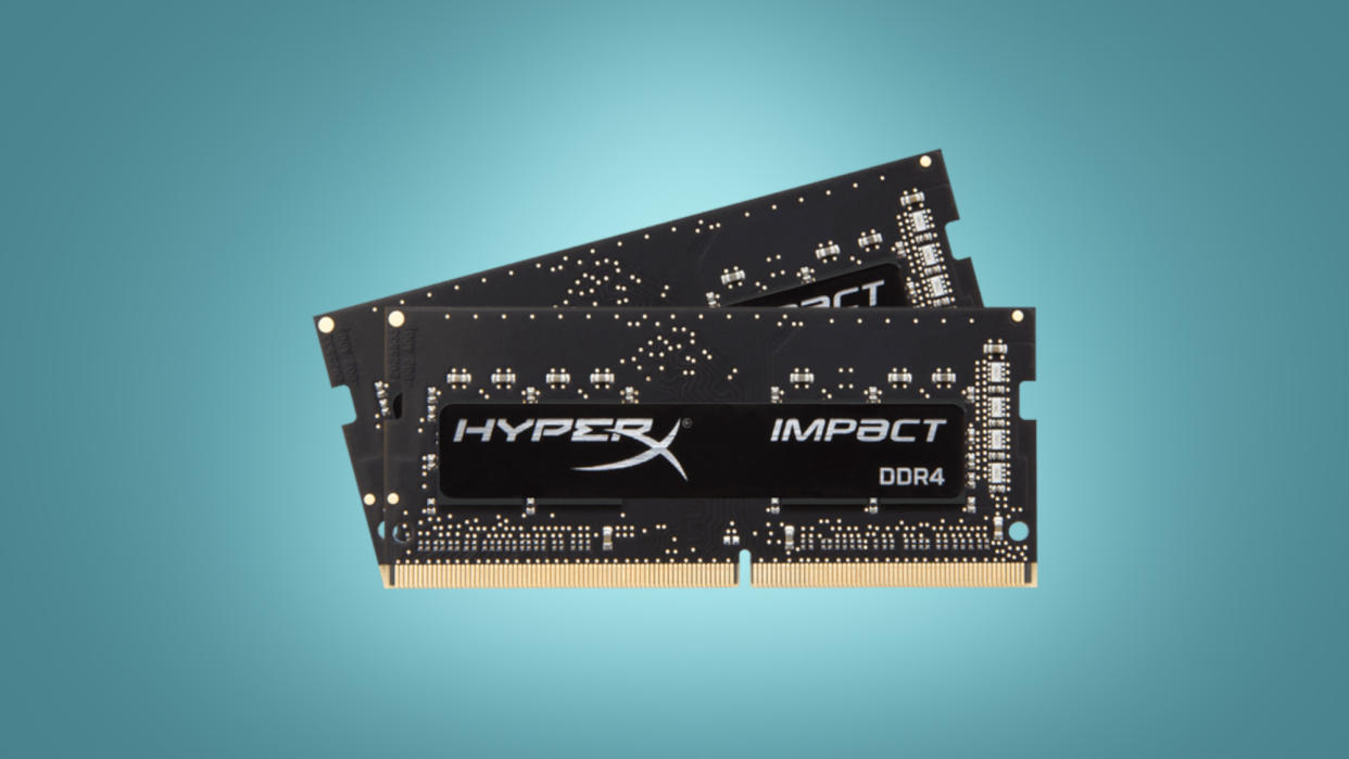  HyperX Impact DDR4 RAM on light blue background. 