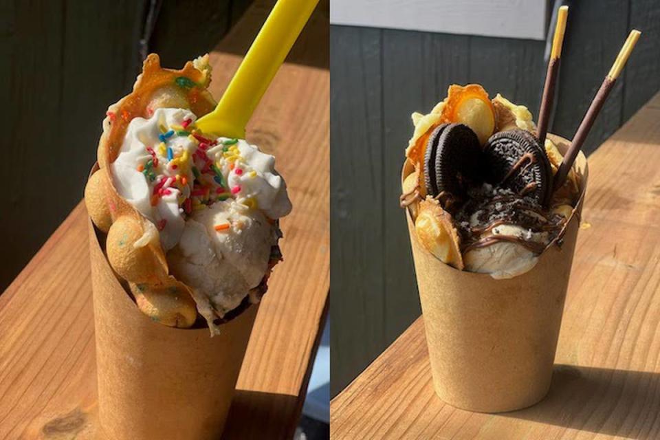 Holy Crepes! at 1718 Helen St. in Swansea serves bubble waffles with different ice cream and cookie flavors.