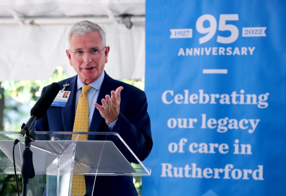 Gordon B. Ferguson, the President & CEO Ascension Saint Thomas Rutherford during speaks during a 95th anniversary celebration hospital on Monday, May 2, 2022.