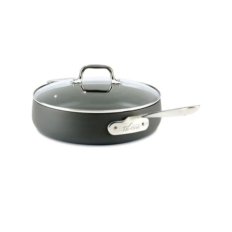 HA1 Hard Anodized Nonstick Cookware, Saute Pan with Lid, 4 Quart