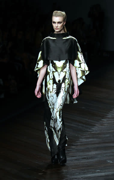 <b>LFW AW13: Maria Grachvogel </b><br><br>Dresses were loose and floaty and looked very wearable.<br><br>© PA