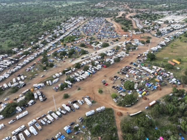 Texas Eclipse Festival in burnet Texas brings thousands into town. (Photo credit: Robert Fox).