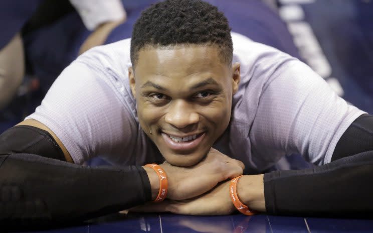 Russell Westbrook is happy to be an All-Star again. (AP)