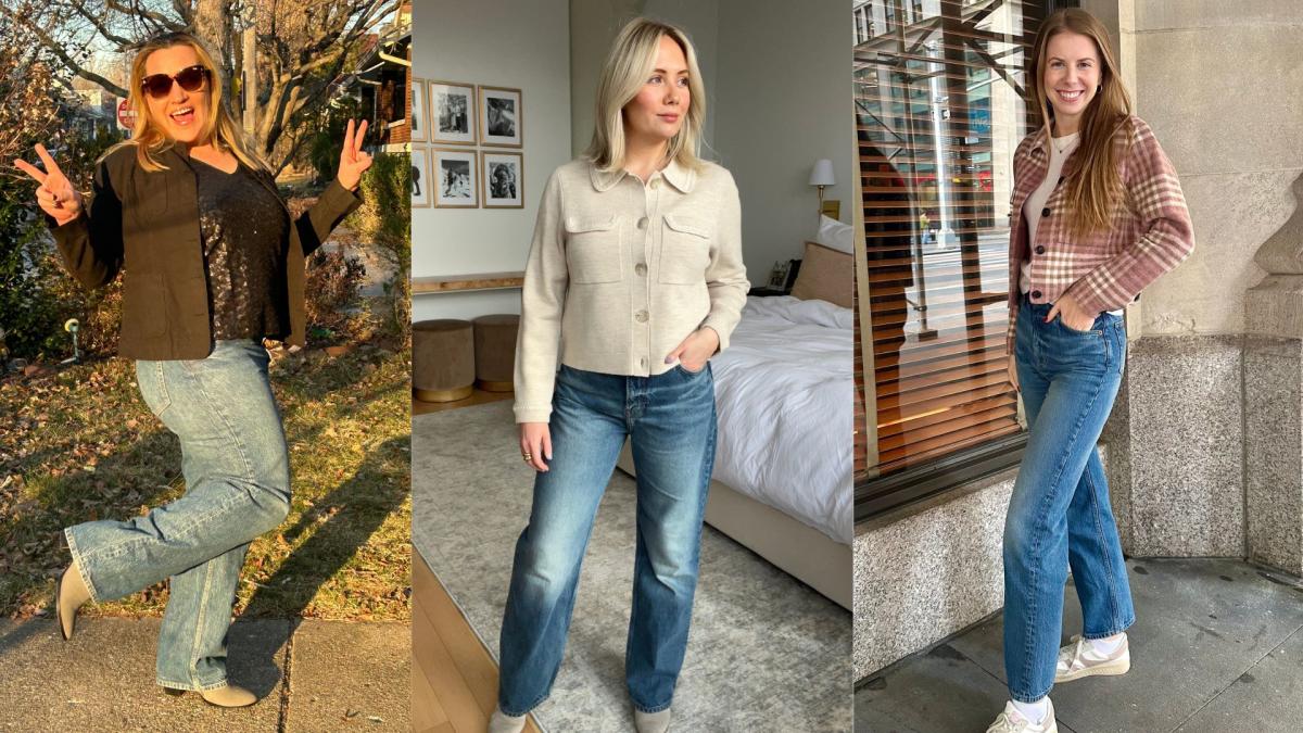 We tried Reformation's popular straight leg jeans, here's what they look  like on three different body types