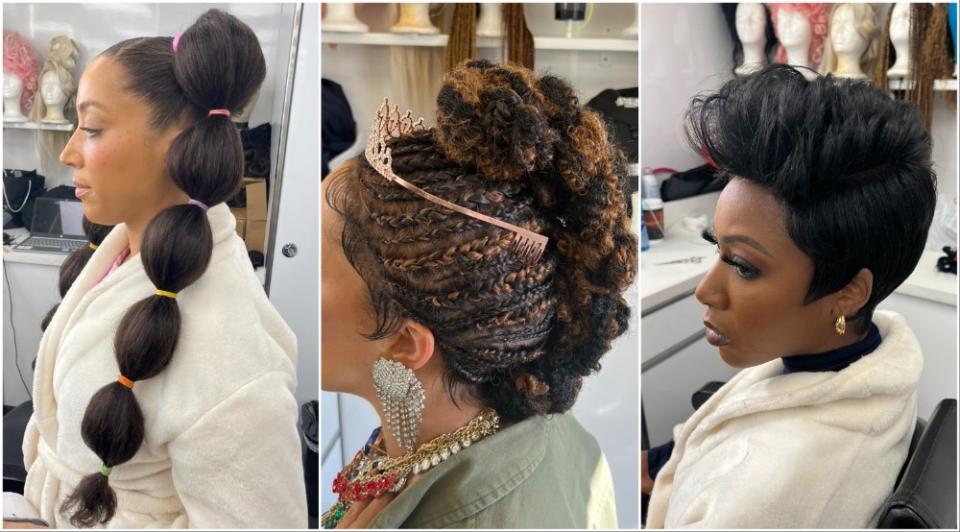 A selection of hair styles from Season 4 of "A Black Lady Sketch Show"
