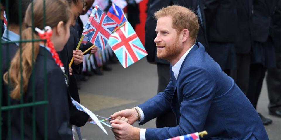 See Every Adorable Photo from Prince Harry's Visit with School Children