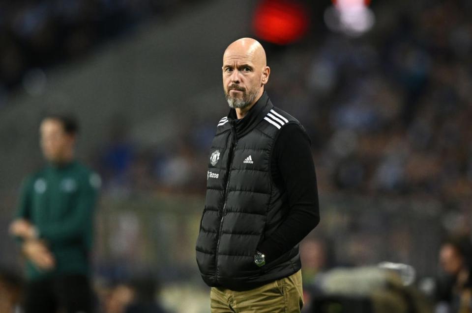 Ten Hag watches on as Manchester United salvaged a 3-3 draw in Porto  (Getty)