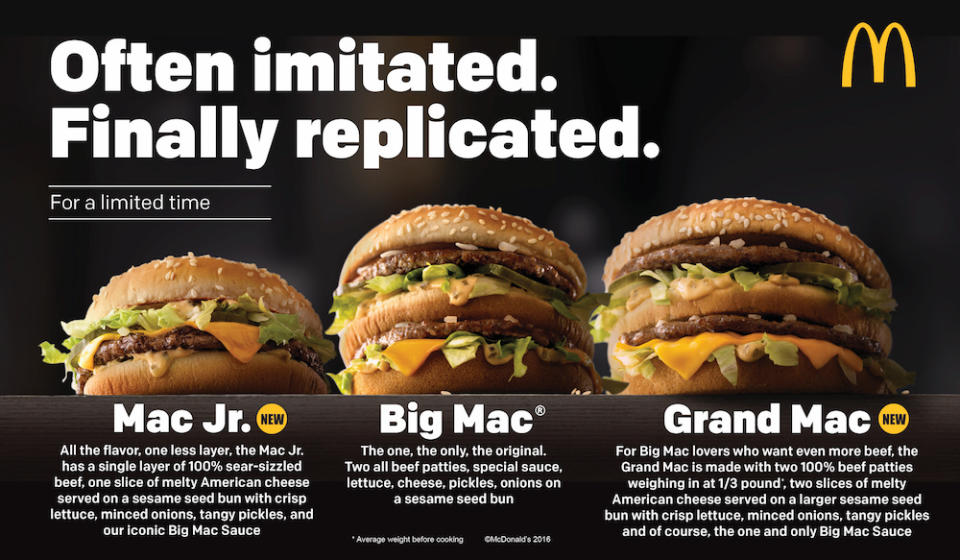McDonald's new Grand Mac and Mac Jr.