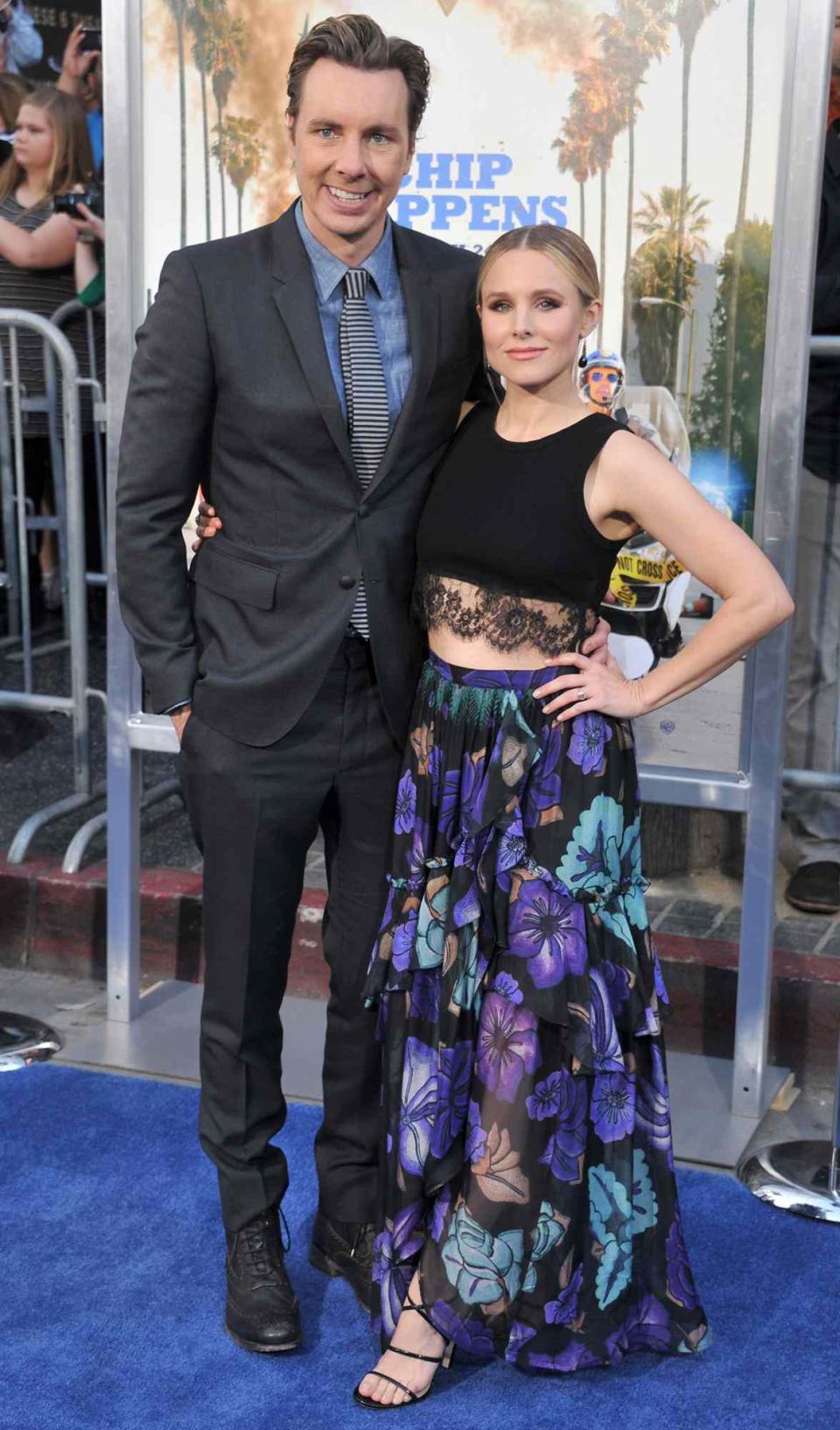 Actors Dax Shepard and Kristen Bell arrive at the premiere of Warner Bros. Pictures' "CHiPS" at TCL Chinese Theatre on March 20, 2017 in Hollywood, California