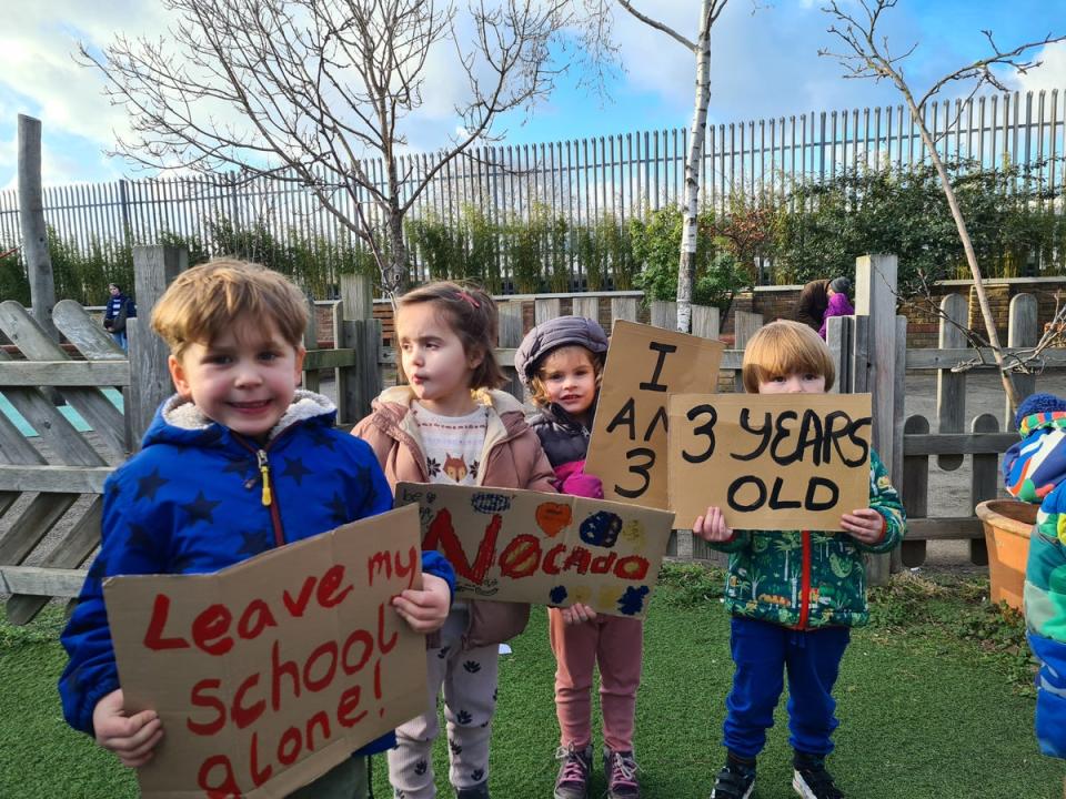 Children at Yerbury Primary School - some not born when the saga began in 2019 - celebrated the latest refusal of permission for an Ocado depot next to their school (@NOcado)