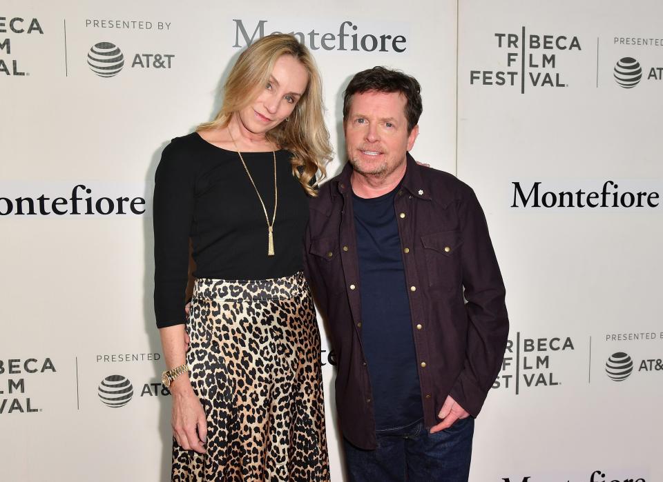 Michael J. Fox and his wife, actress Tracy Pollan, are pictured here at the Tribeca Film Festival in New York City on April 30, 2019.
