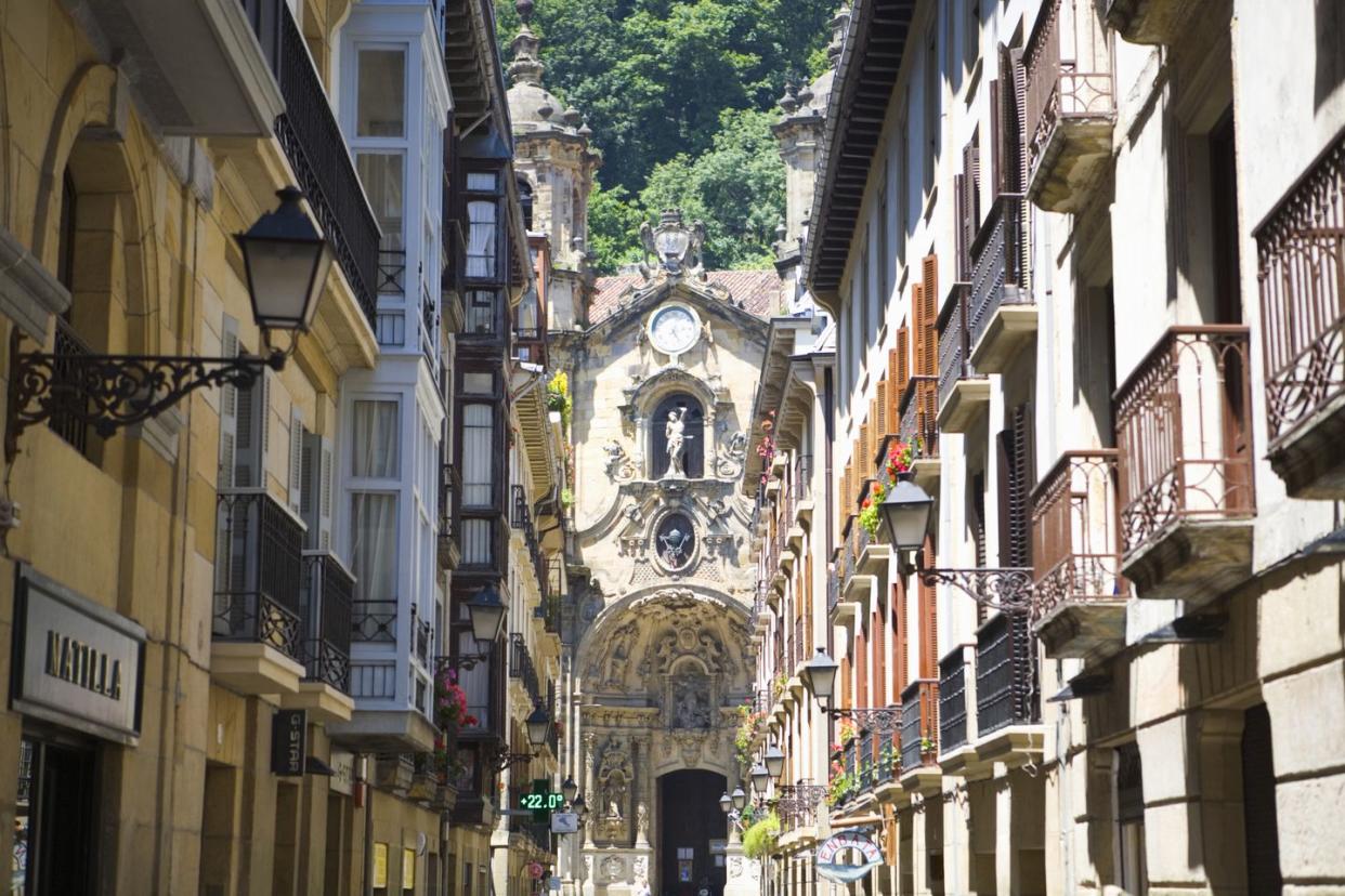 spain, san sebastian, buildings on street