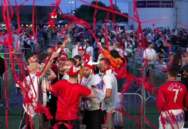 Fans watching Ukraine v England