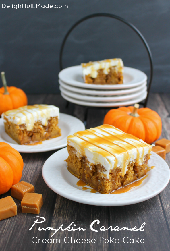 Pumpkin Caramel Cream Cheese Poke Cake