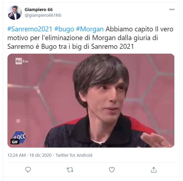 Nella scorsa edizione Morgan decise di modificare la parte iniziale del brano “Sincero”, dopo alcune incomprensioni avute proprio con Bugo, che abbandonò il palco durante l’esibizione. Il gesto di protesta aveva scatenato una valanga di meme sui social e adesso che la partecipazione di Bugo è ufficiale gli utenti sono tornati a sbizzarrirsi.