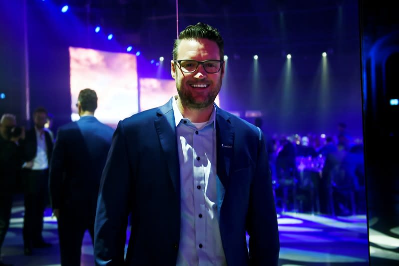 CEO and founder of U.S. Nikola Trevor Milton poses during the dinner