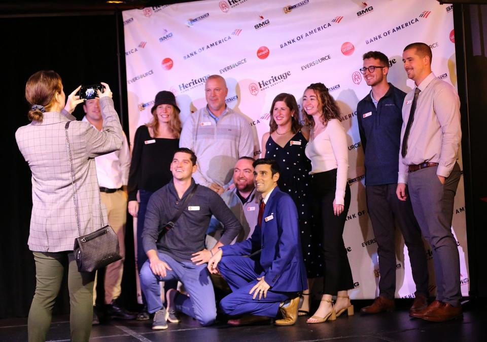 The Catapult Seacoast young professionals network team gathers before the 2022 10 to Watch awards ceremony and reception Tuesday, Nov. 1 at 3S Artspace in Portsmouth.