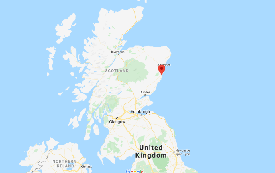 Image: A map showing Stonehaven in Scotland, where a train was derailed on Wednesday. (Google)