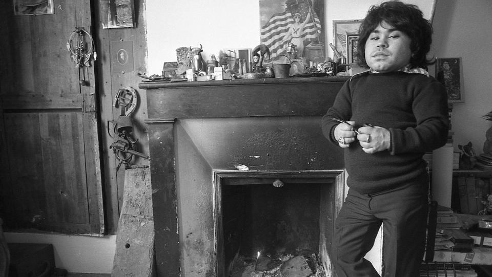 Herve Villechaize in his apartment in Paris, 1973