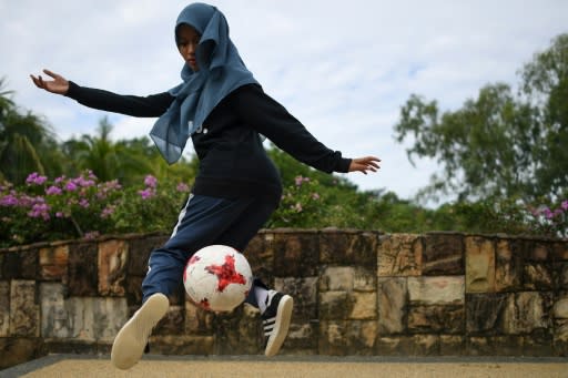 The teenager started freestyle football in 2016, learning tricks by watching videos on YouTube