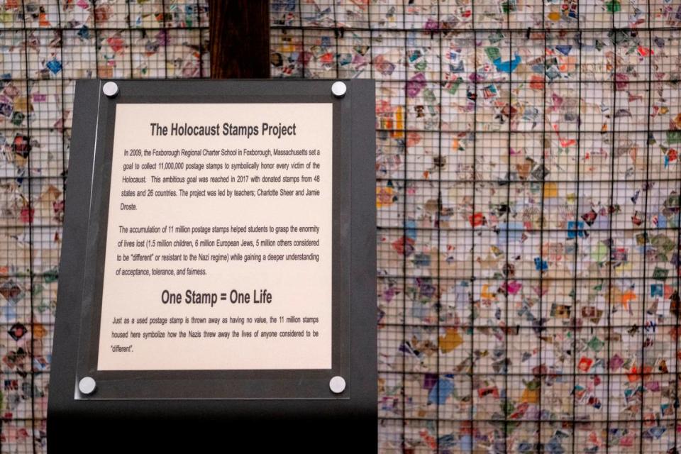A collection of 11 million stamps to represent lives lost is part of the new exhibit “A Philatelic Memorial of the Holocaust” at the American Philatelic Society.