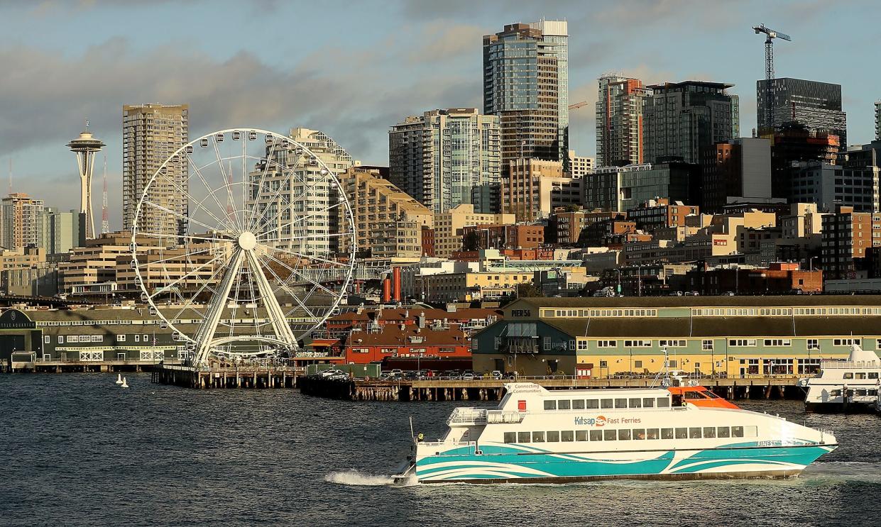 FILE — Kitsap Transit's M/V Finest leaves the dock in Seattle in January 2019. Kitsap Transit has been leasing dock space since it launched fast ferry service to downtown Seattle, and now it has a grant to explore locating and building its own exclusive terminal.
