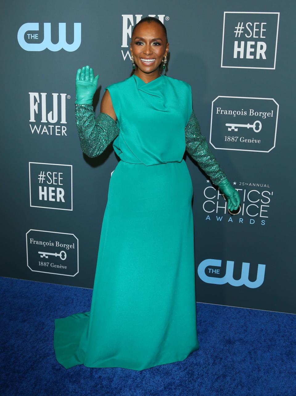 US writer Janet Mock arrives for the 25th Annual Critics' Choice Awards at Barker Hangar Santa Monica airport on January 12, 2020 in Santa Monica, California.