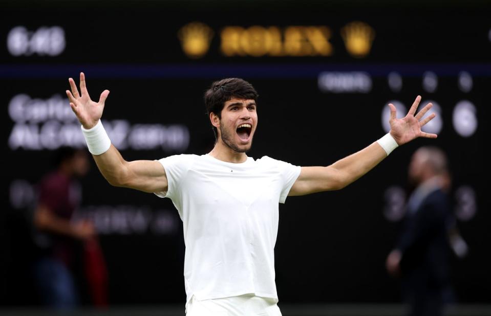 Alcaraz can become the first new Wimbledon champion outside of Federer, Nadal, Djokovic and Andy Murray since 2002 (Getty Images)