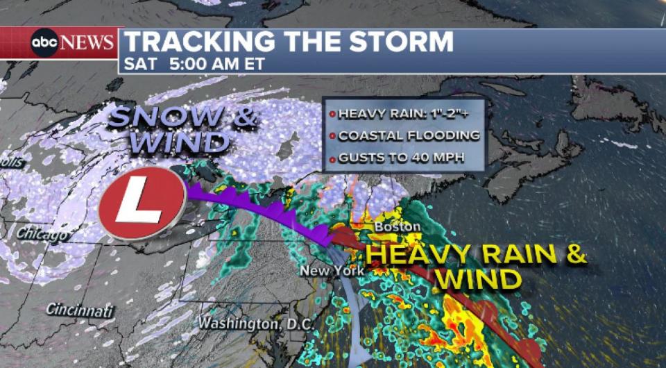 PHOTO: Flash flooding, river flooding, and coastal flooding will be possible into the weekend across the Northeast. (ABC News)