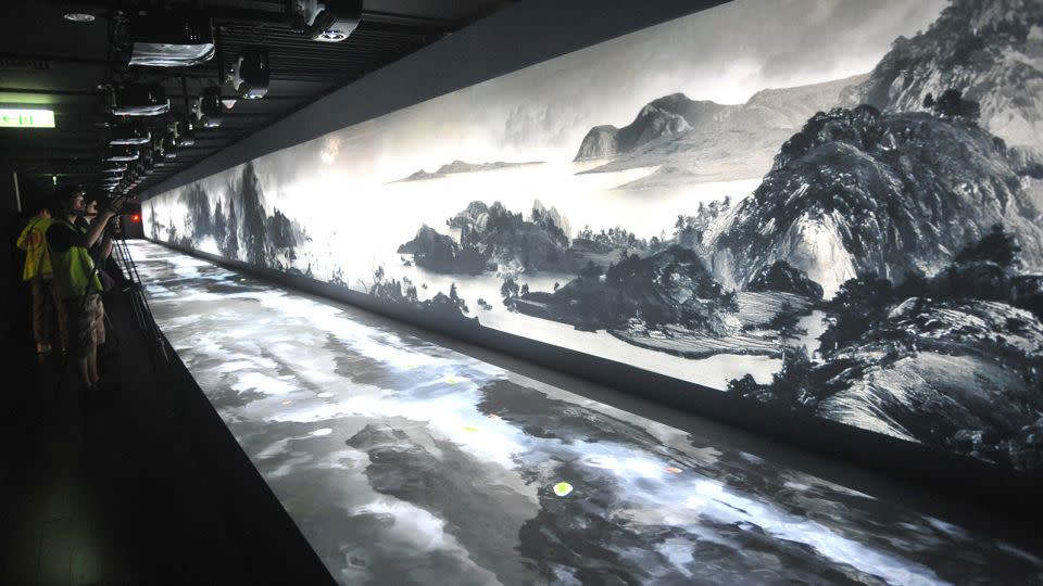 The Chinese painting "Dwelling in the Fuchun Mountains" displayed in its entirety in the National Palace Museum Taipei on June 1, 2011.  - Patrick lin/AFP/Getty Images