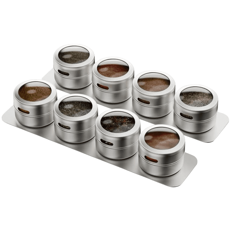 Vetacsion Set of 8 Magnetic Spice Tins