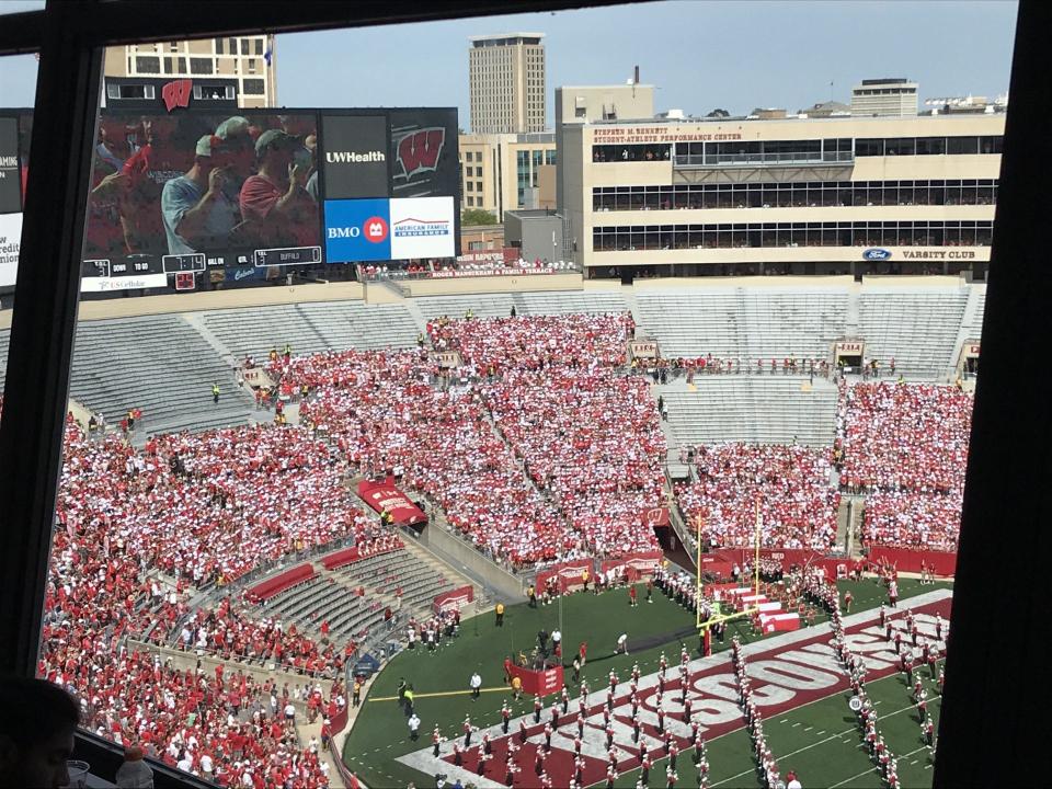 The Wisconsin student section fills in with about 5 minutes before the scheduled kickoff time Sept. 2, 2023, when the Badgers faced Buffalo. It marked the first home game of the Luke Fickell era.