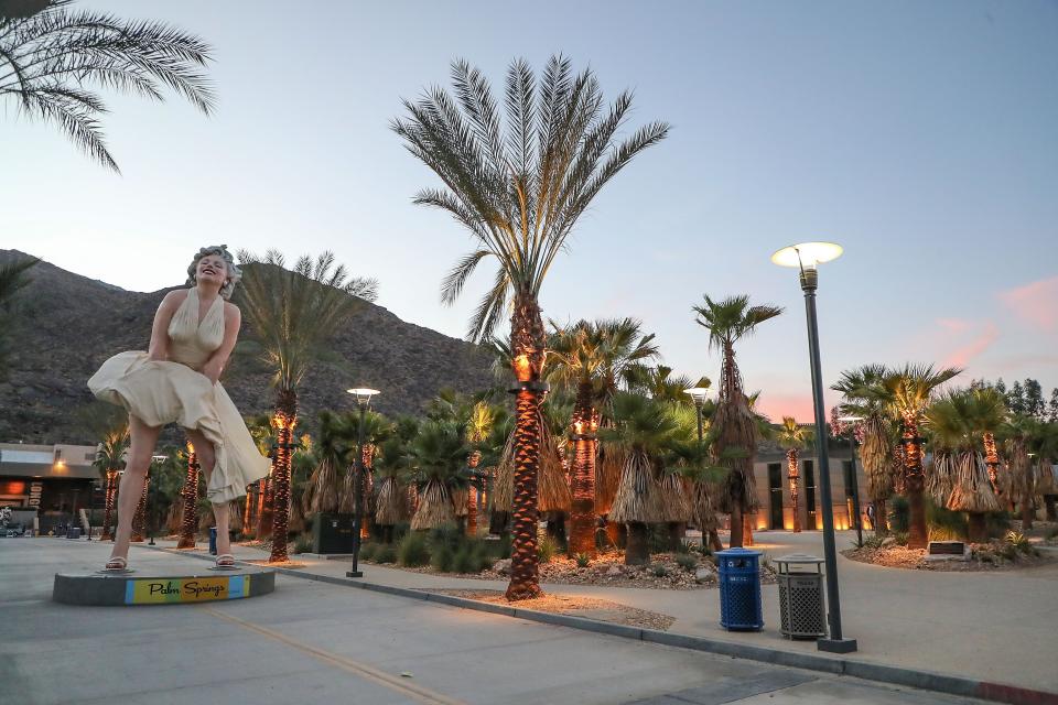 The new park in downtown Palm Springs sits adjacent to the Forever Marilyn statue, Wednesday, October 20, 2021. 