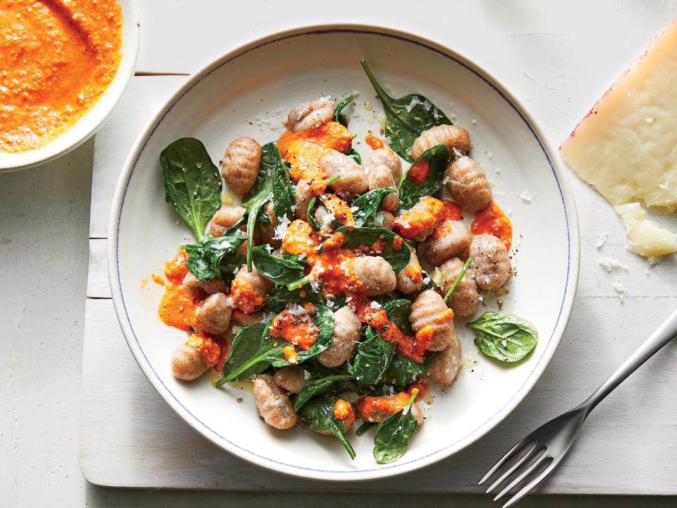 28. Gnocchi With Spinach and Pepper Sauce