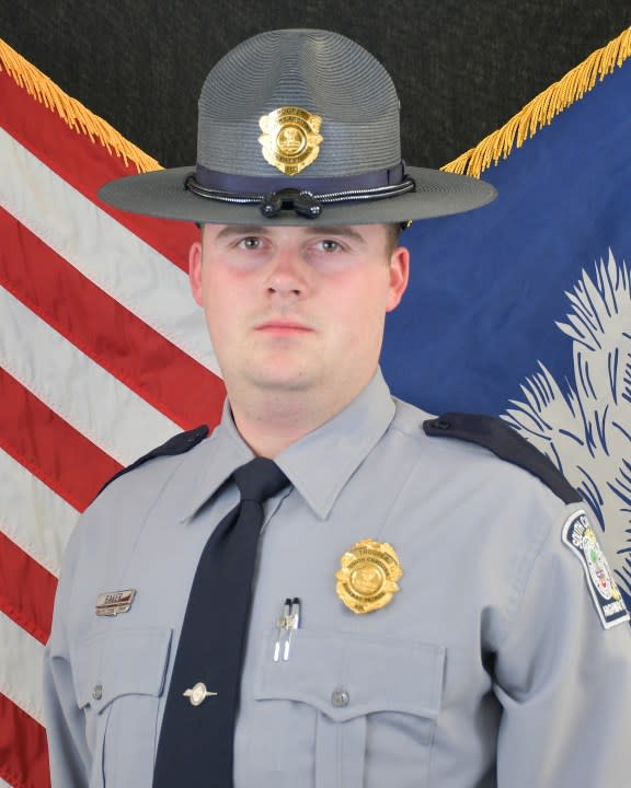 Trooper William Baker received a call from Sgt. Lane Jones on June 11, 2023 while working a roadblock in a neighboring county. Baker found out in the call who was involved in the golf cart crash and what the man did for a living. (Source: SC Department of Public Safety)