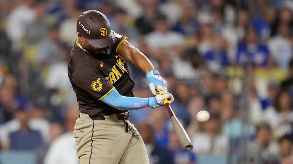 Xander Bogaerts connects for a solo home run. - Mark J. Terrill/AP