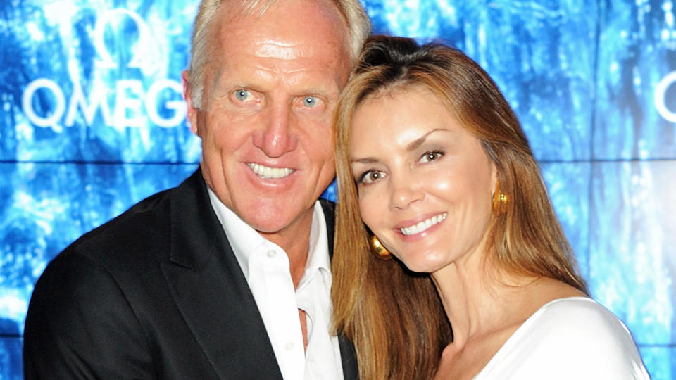 Greg Norman and wife Kirsten Kutner, pictured here at OMEGA House during the London 2012 Olympic Games.