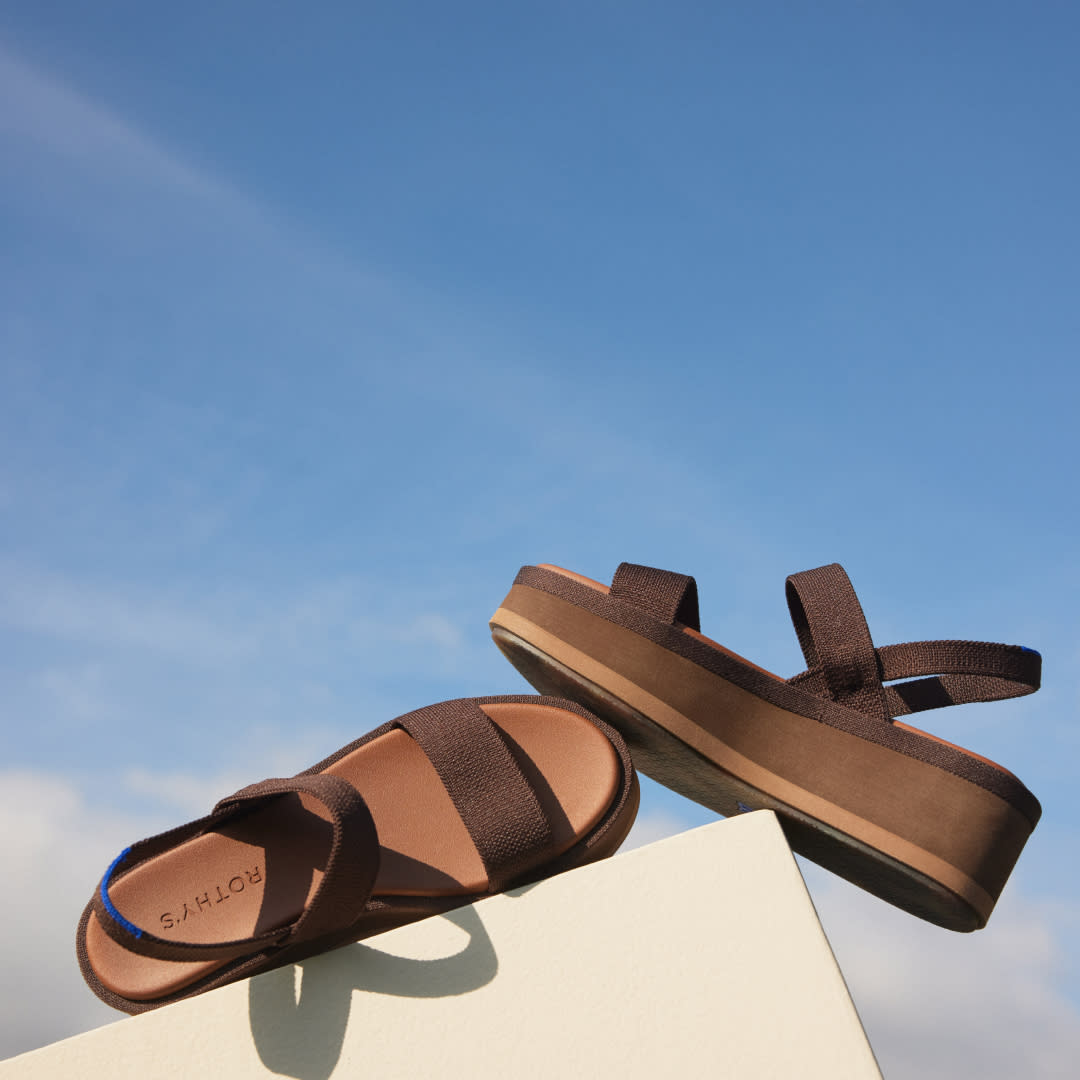  Rothy's lightweight wedge sandals. 