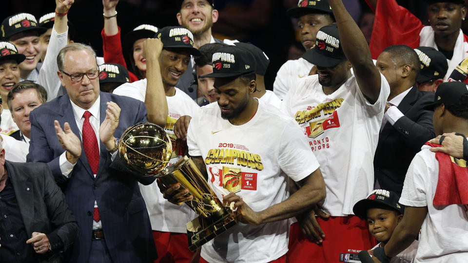 It's been two years since the Raptors hoisted the Larry O'Brien Trophy. (Photo by Lachlan Cunningham/Getty Images)