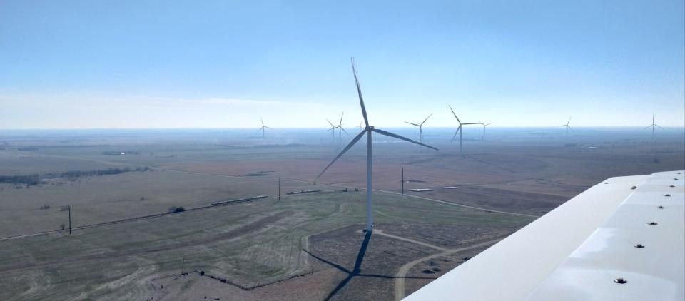 View from a wind turbine near Tampa, Kan.