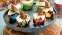 <p>Kids and adults alike will love these Sorting Hat cupcakes. Bite into these novel cakes to reveal which house you belong to. Perfect for Halloween!</p><p><strong>Recipe: <a href="https://www.goodhousekeeping.com/uk/halloween/a29574693/harry-potter-cupcakes/" rel="nofollow noopener" target="_blank" data-ylk="slk:Harry Potter sorting hat cupcakes;elm:context_link;itc:0;sec:content-canvas" class="link ">Harry Potter sorting hat cupcakes</a></strong></p>