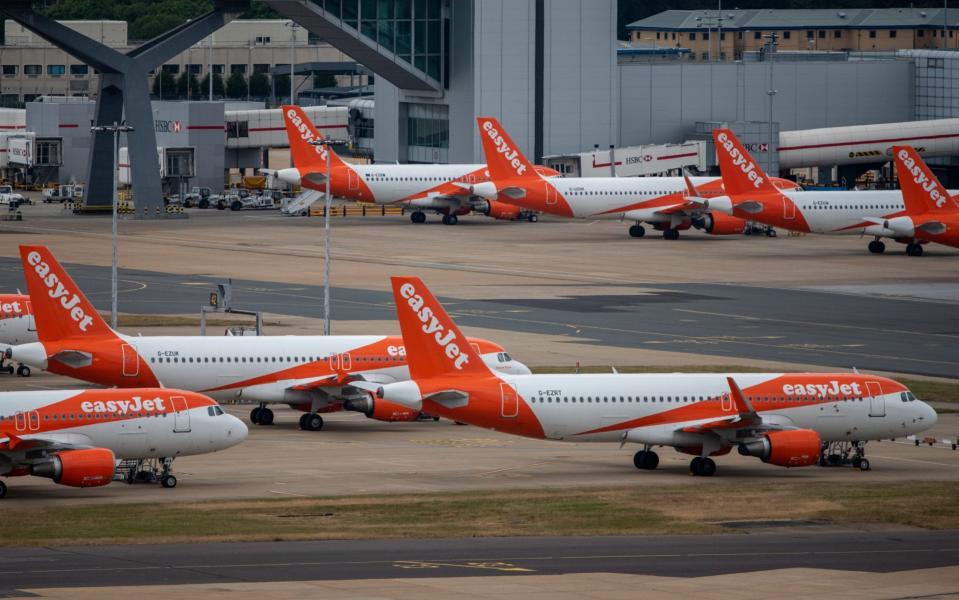 Temporarily out of use EasyJet aircraft at Gatwick Airport - Chris J Ratcliffe /Getty Images Europe 