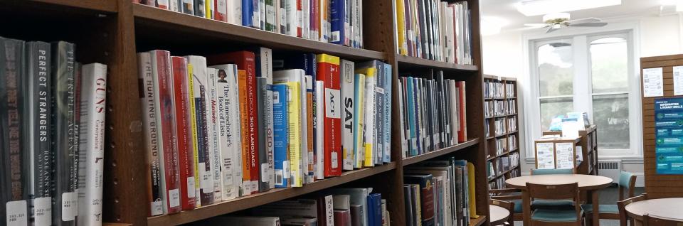 Shelves of books at Wayne County Public Library.