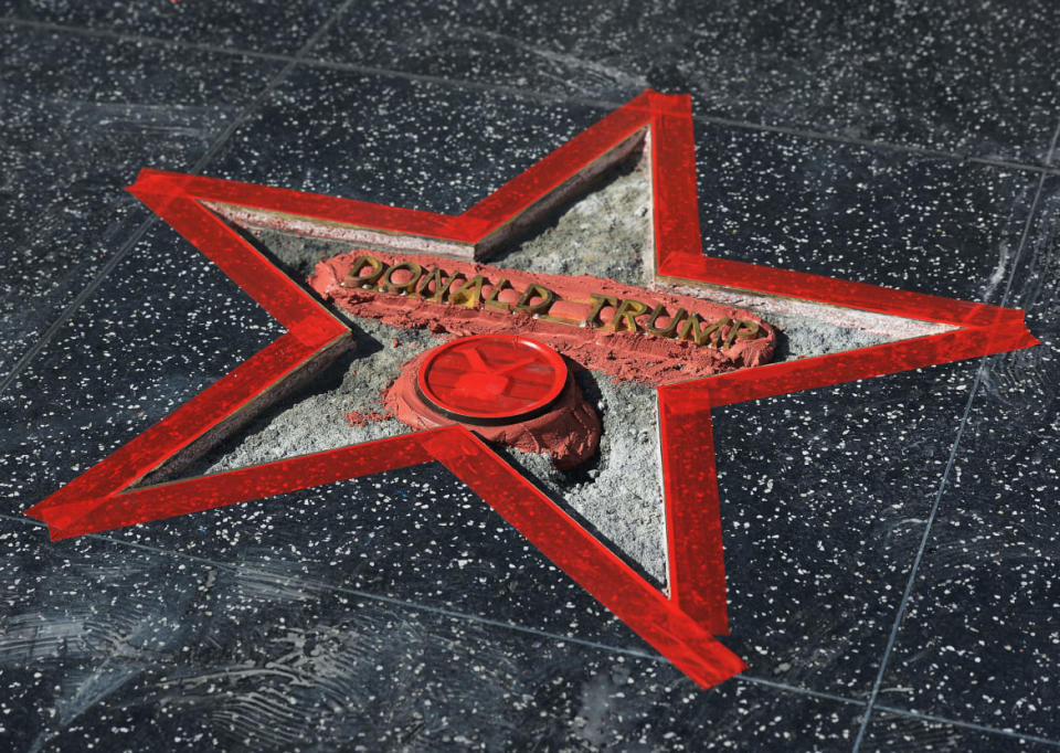 <div class="inline-image__caption"><p>Donald Trump's Hollywood Walk Of Fame Star is repaired after it was vandalized October 26, 2016, in Hollywood, California.</p></div> <div class="inline-image__credit">Kevork Djansezian/Getty</div>