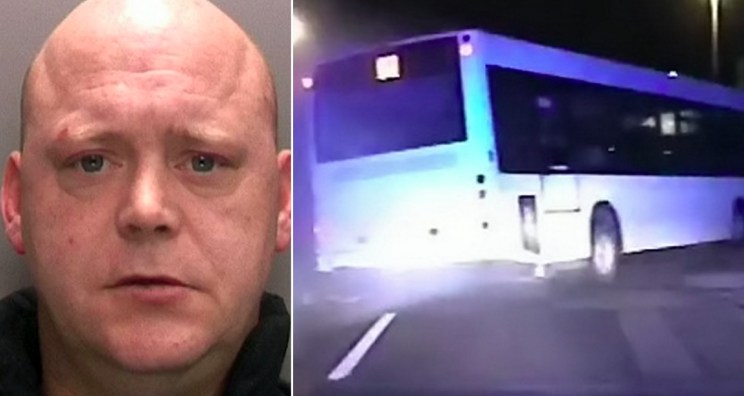 Jailed: John Burton was behind the wheel of the bus during the chase (SWNS)