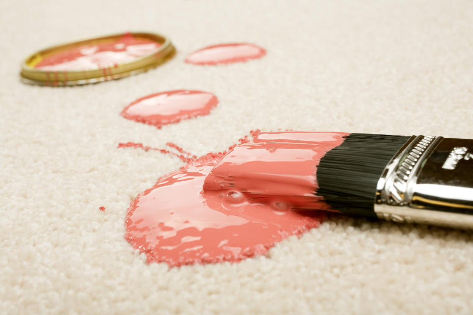 TikTok is loving this simple hack to remove spilled paint from carpets. (Getty Images)