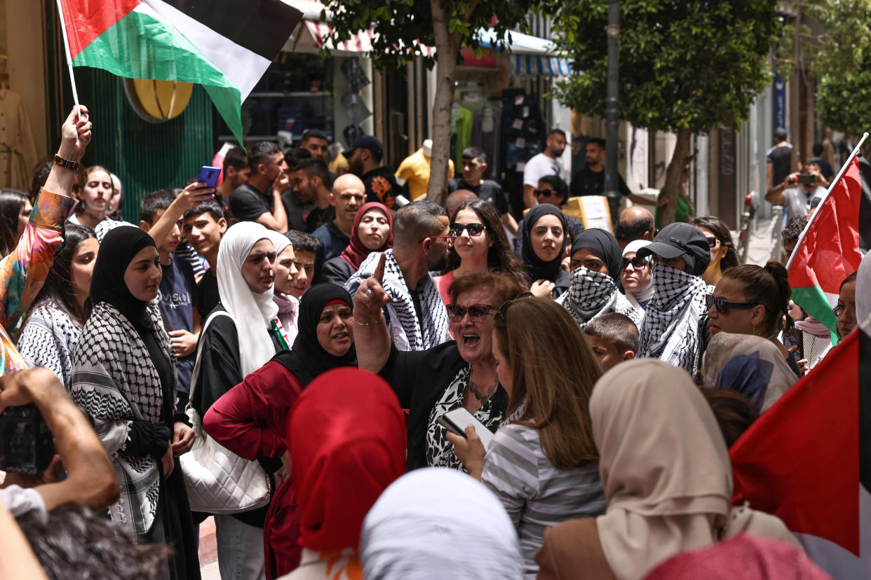 Des manifestations ont eu lieu le 27 mai à Ramallah après une nouvelle attaque d’Israël sur un camp de réfugiés.
