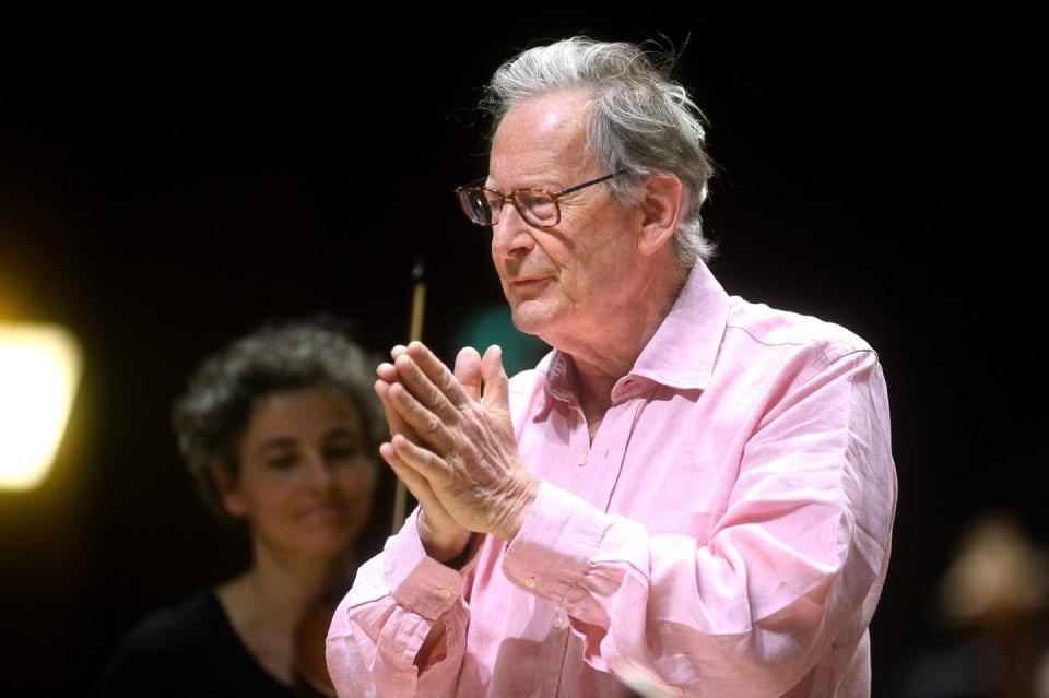 bologna, italy may 02 sir john eliot gardiner conducts the english baroque soloists in the bologna festival 2022 opening concert at manzoni theater on may 02, 2022 in bologna, italy photo by roberto serra iguana pressgetty images