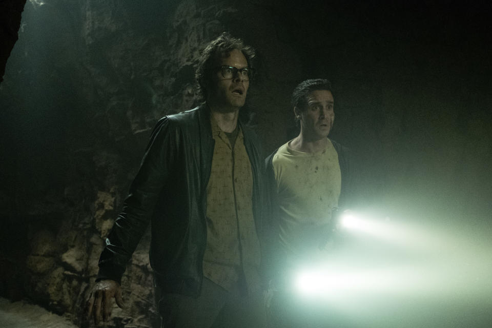 (L-r) Bill Hader as Richie Tozier and James Ransone as Eddie Kaspbrak in 'It Chapter Two' | Brooke Palmer—Warner Bros. Pictures