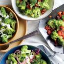 <p>Broccoli is a go-to veggie side for many families yet is often served very plain. Here we offer 4 great ways to dress it up.</p> <p><a href="https://www.myrecipes.com/recipe/steamed-broccoli-garlic-red-onion" rel="nofollow noopener" target="_blank" data-ylk="slk:Steamed Broccoli with Garlic and Red Onion Recipe;elm:context_link;itc:0;sec:content-canvas" class="link ">Steamed Broccoli with Garlic and Red Onion Recipe</a></p>